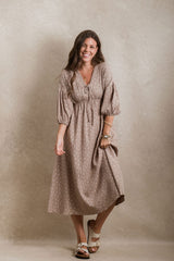Port Augusta Dress - Brown Floral
