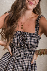 Windsor Dress - Navy Gingham