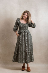 Etta Dress - Green Floral