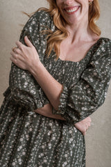 Etta Dress - Green Floral