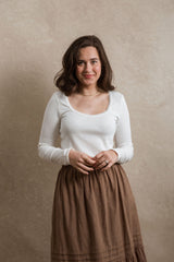Kaylor Long Sleeve - White Ribbed
