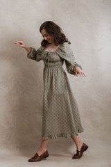 Bellevue Dress - Sage Floral