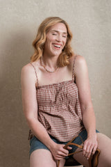 Eden Top - Cranberry Gingham