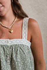Marina Blouse - Sage Floral