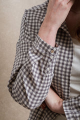 Buckner Button Down - Blue Grey Gingham