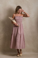 Everly Dress - Cranberry Gingham