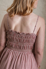 Everly Dress - Cranberry Gingham