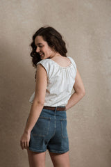 Shelby Blouse - Striped Blue
