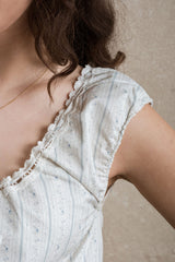 Shelby Blouse - Striped Blue