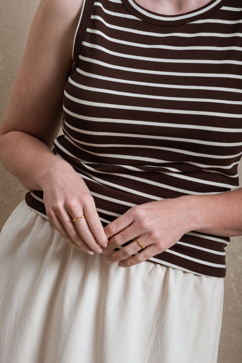 Montrose Tank - Striped Dark Brown