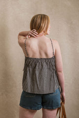 Eden Top - Navy Gingham