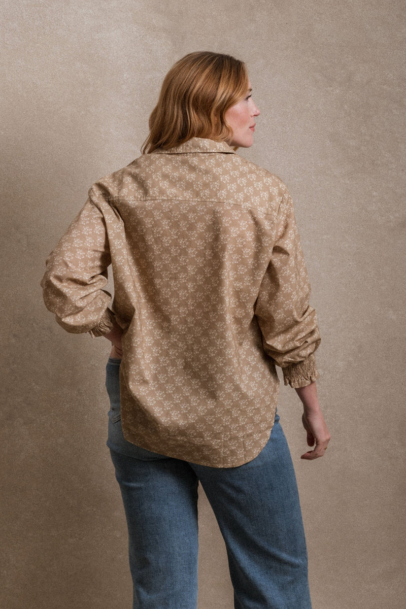Brentwood Button Down - Beige Floral