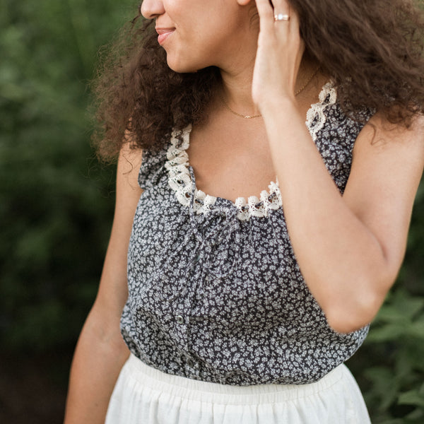 elu. オーロラブラウス M ネイビー Aurora blouse navy elu. Aurora blouse summer navy オーロラブラウス