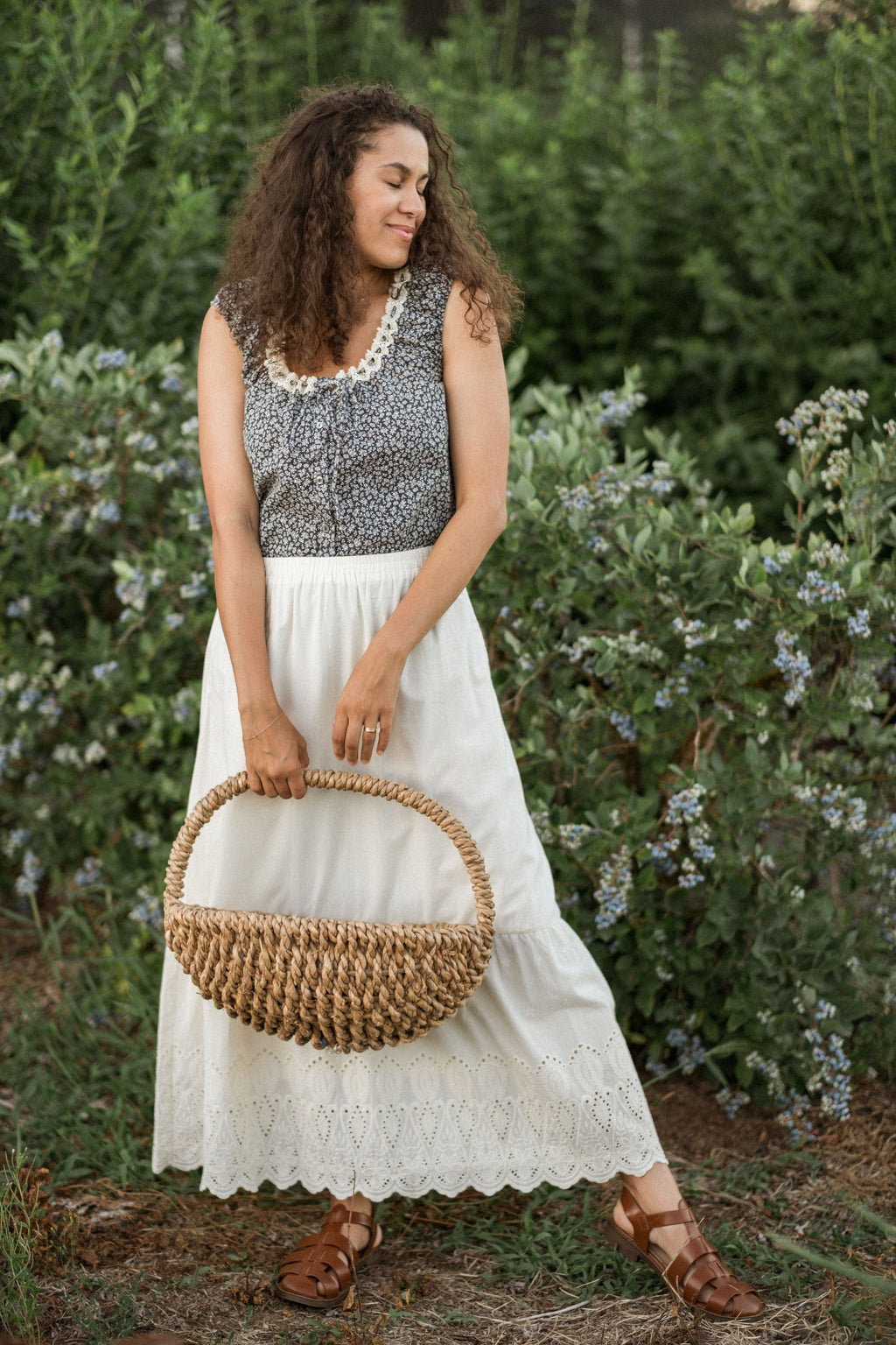 elu. オーロラブラウス M ネイビー Aurora blouse navy elu. Aurora blouse summer navy オーロラブラウス