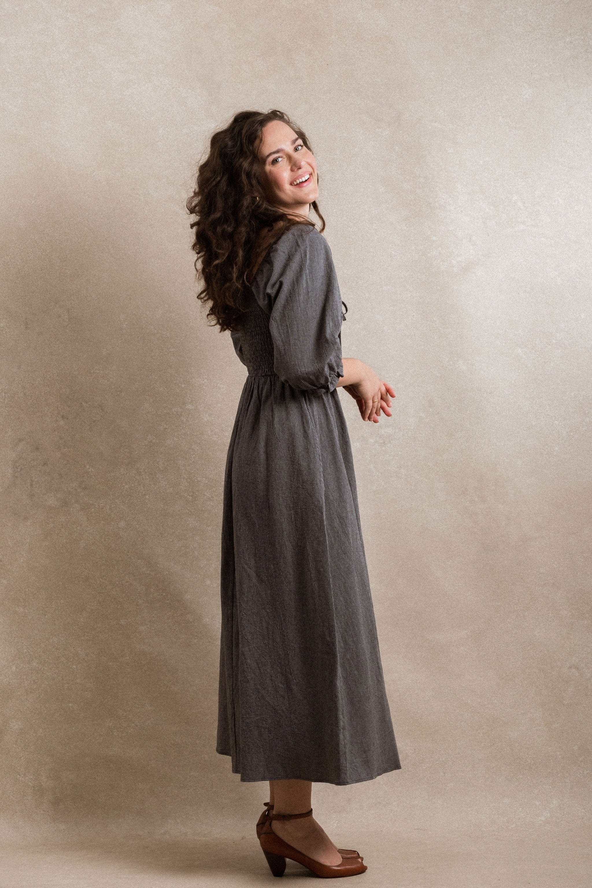 navy grey dress Dani Gown in Navy – Tulle A-Line Lace Prom Dress main image 0