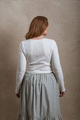 Kaylor Long Sleeve - White Ribbed