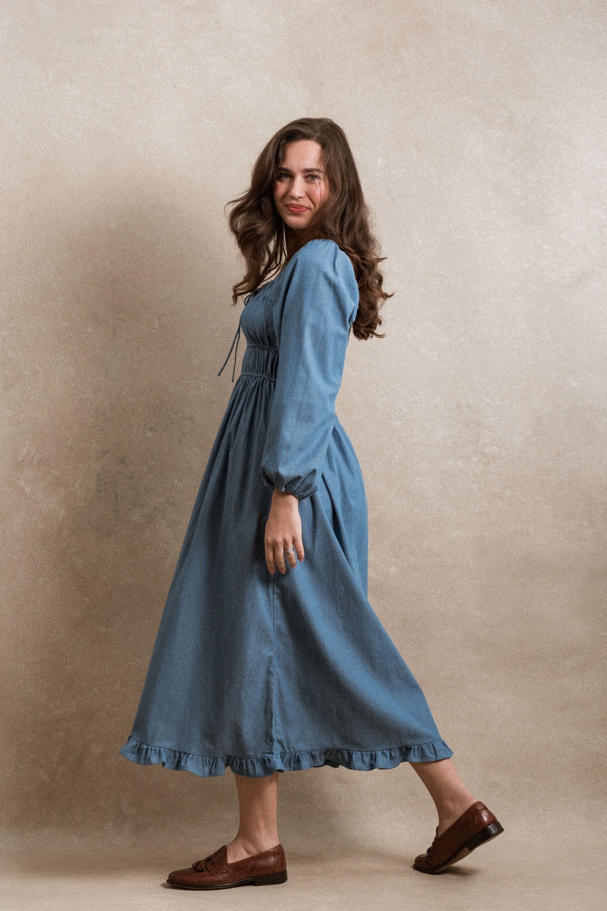 chambray denim dress Bellevue Dress