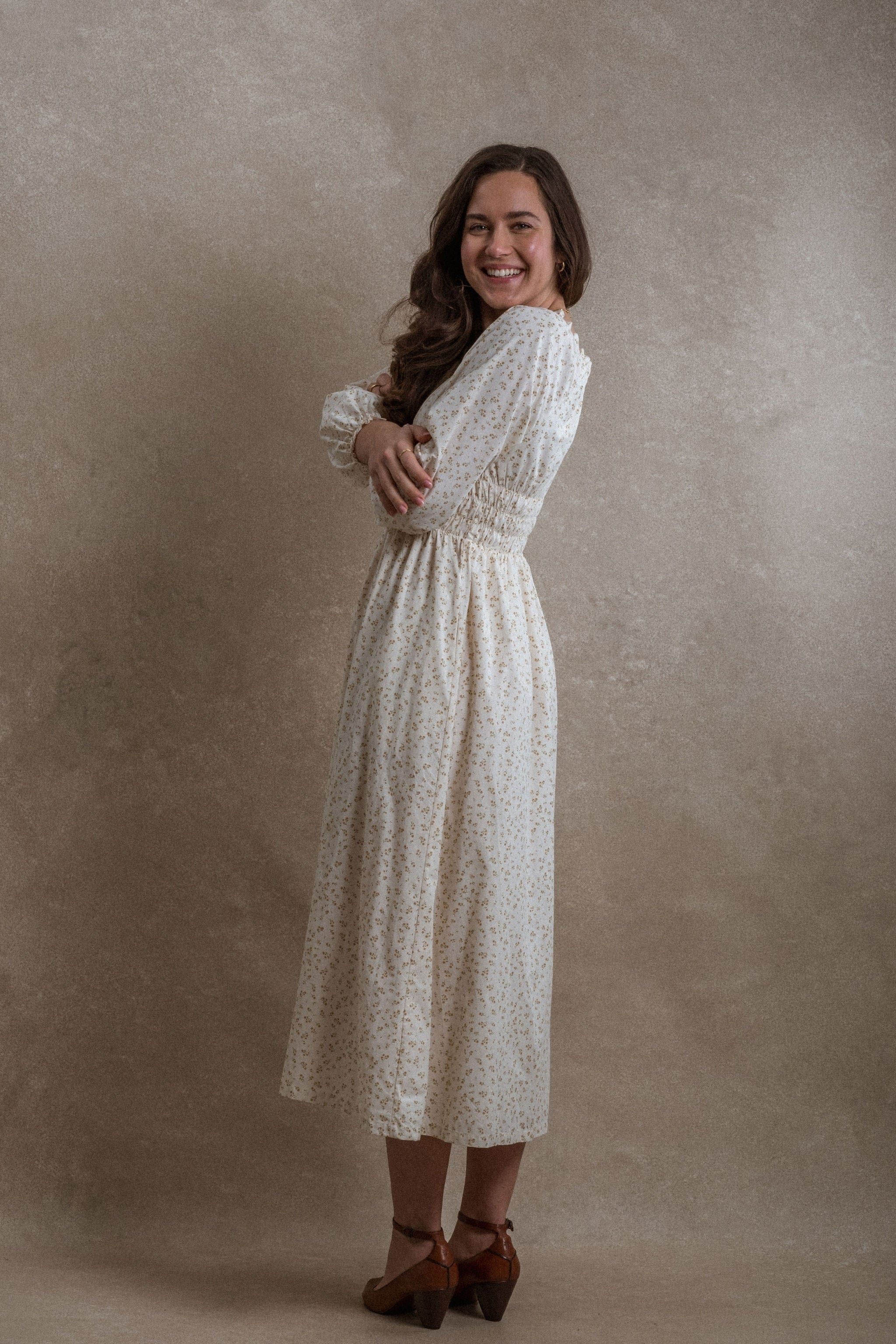 Lakewood Dress - Marigold Floral Small