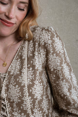 New England Dress - Brown Floral