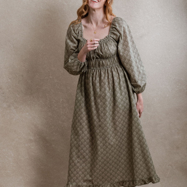 Bellevue Dress - Sage Floral – Neuflora