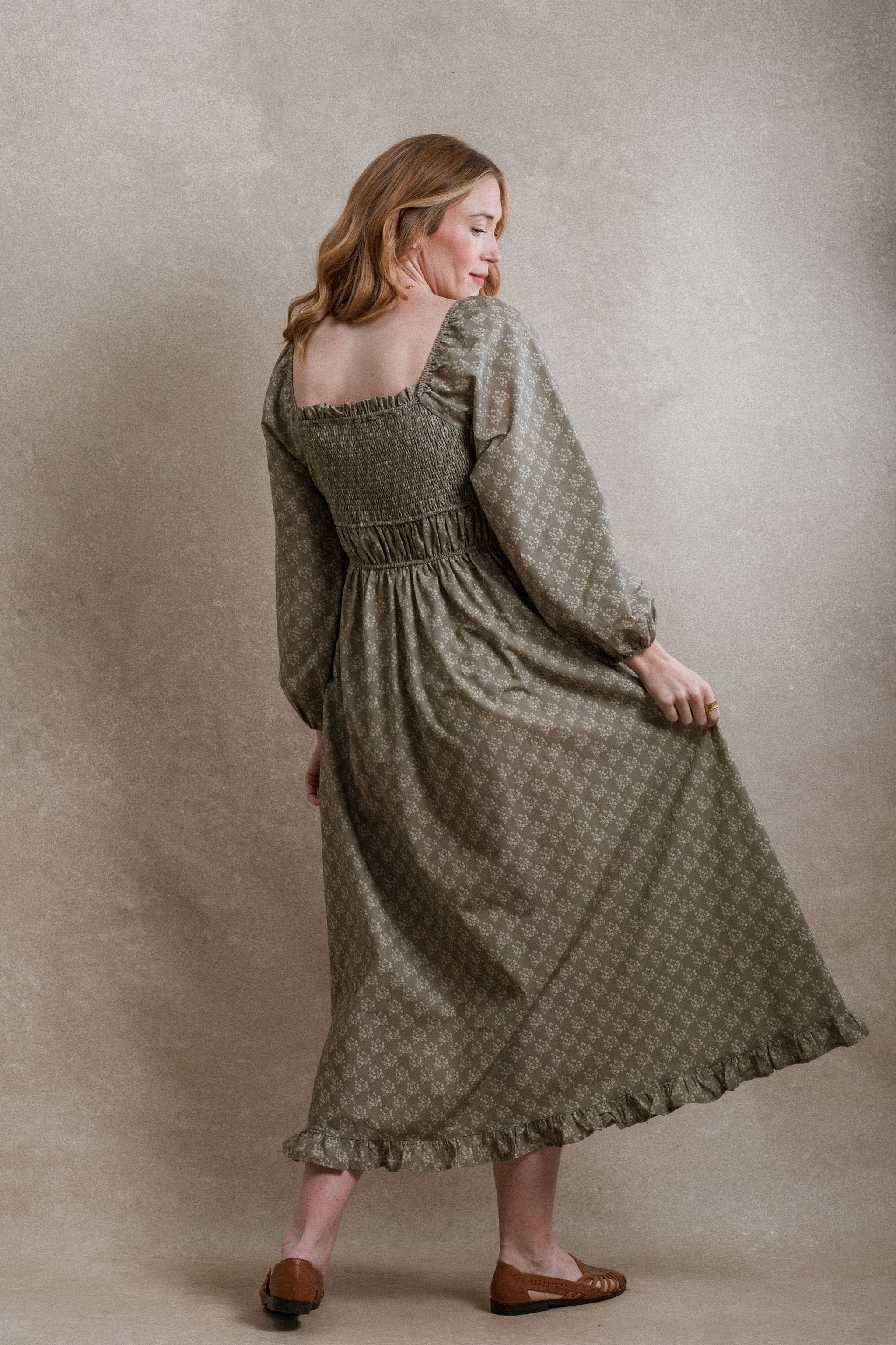Bellevue Dress - Sage Floral – Neuflora