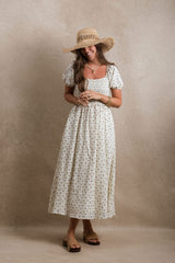 St. Kitts Dress - Cream Floral