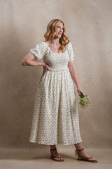 St. Kitts Dress - Cream Floral