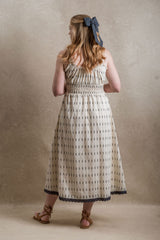 Tuscany Dress - Cream Navy