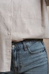 Bryson Button Down - Striped Beige
