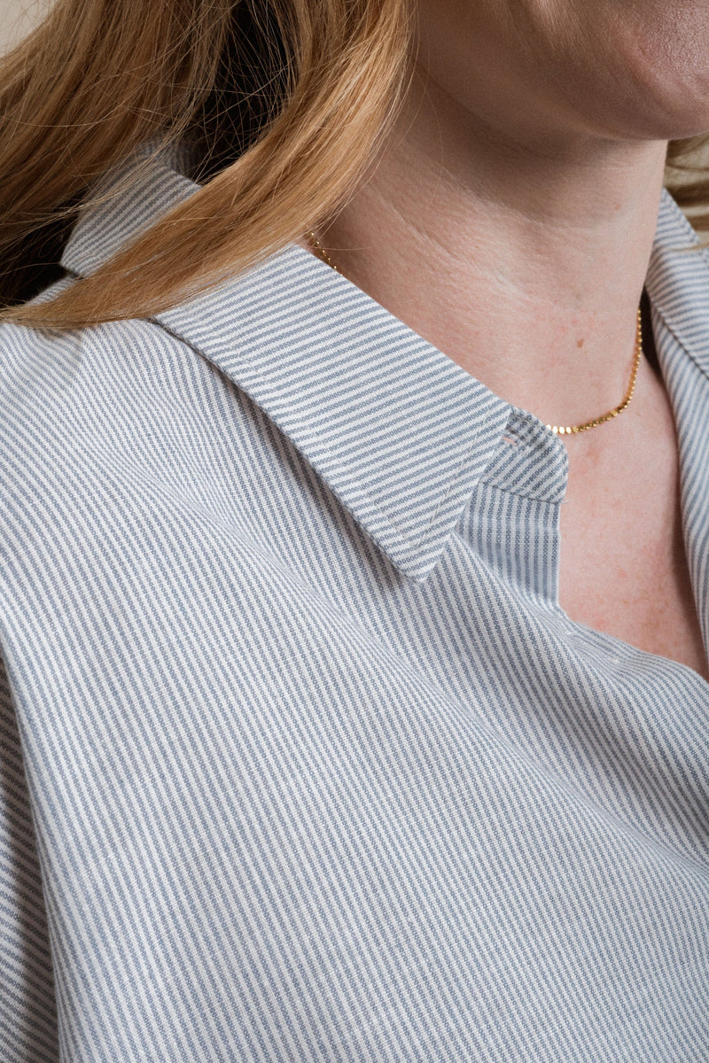 Bryson Button Down - Striped Blue