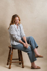 Bryson Button Down - Striped Blue