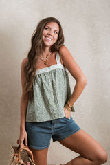 Marina Blouse - Sage Floral