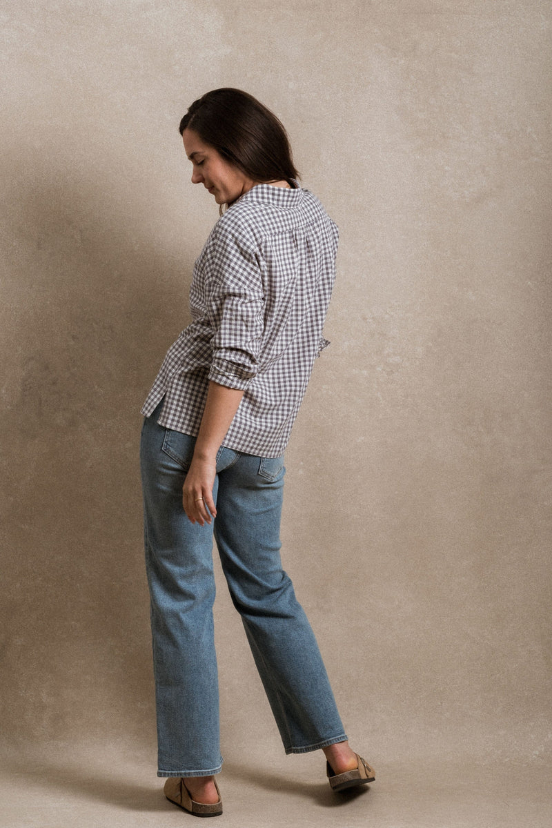 Buckner Button Down - Blue Grey Gingham