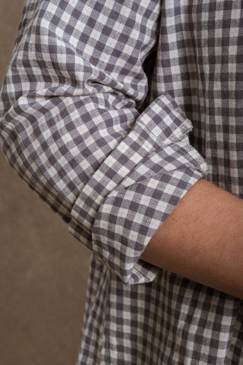 Buckner Button Down - Blue Grey Gingham