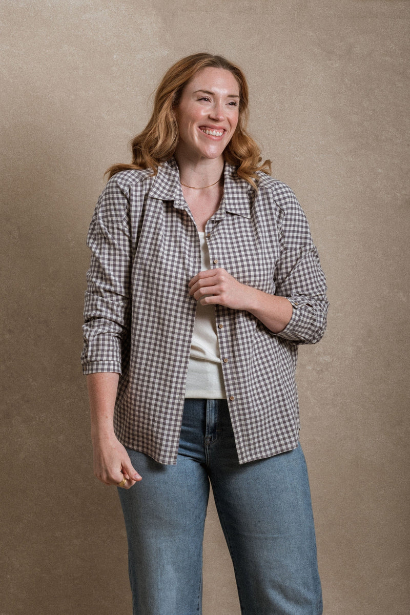 Buckner Button Down - Blue Grey Gingham