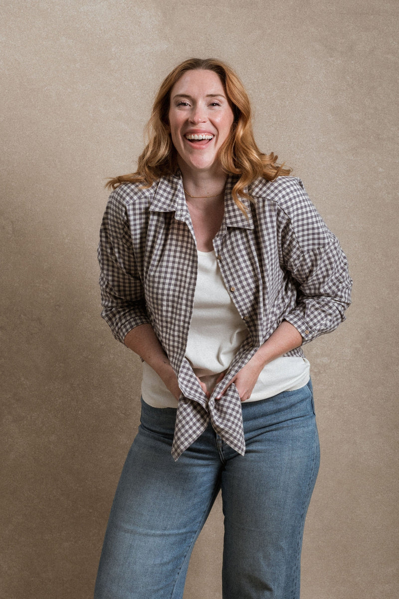 Buckner Button Down - Blue Grey Gingham