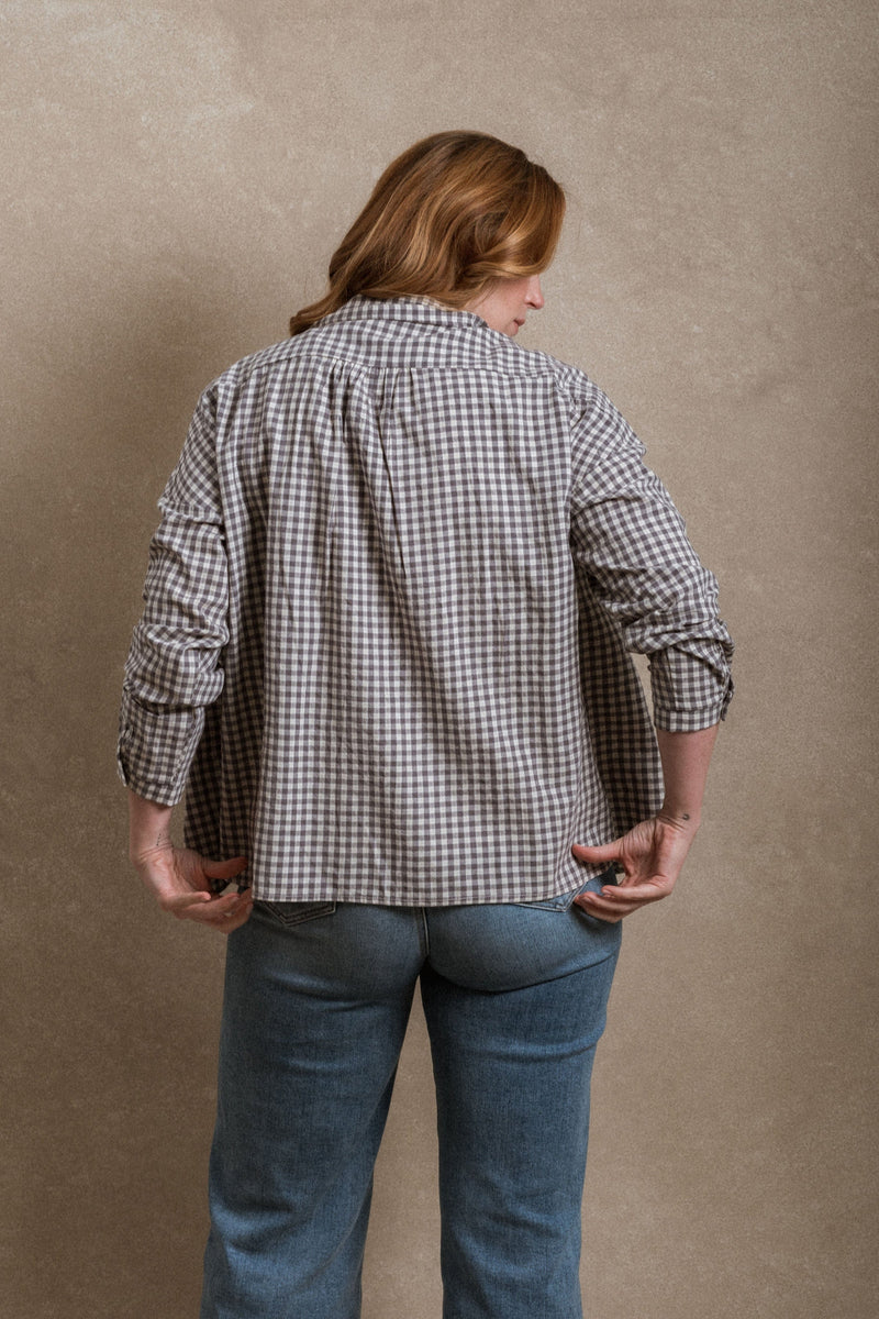 Buckner Button Down - Blue Grey Gingham