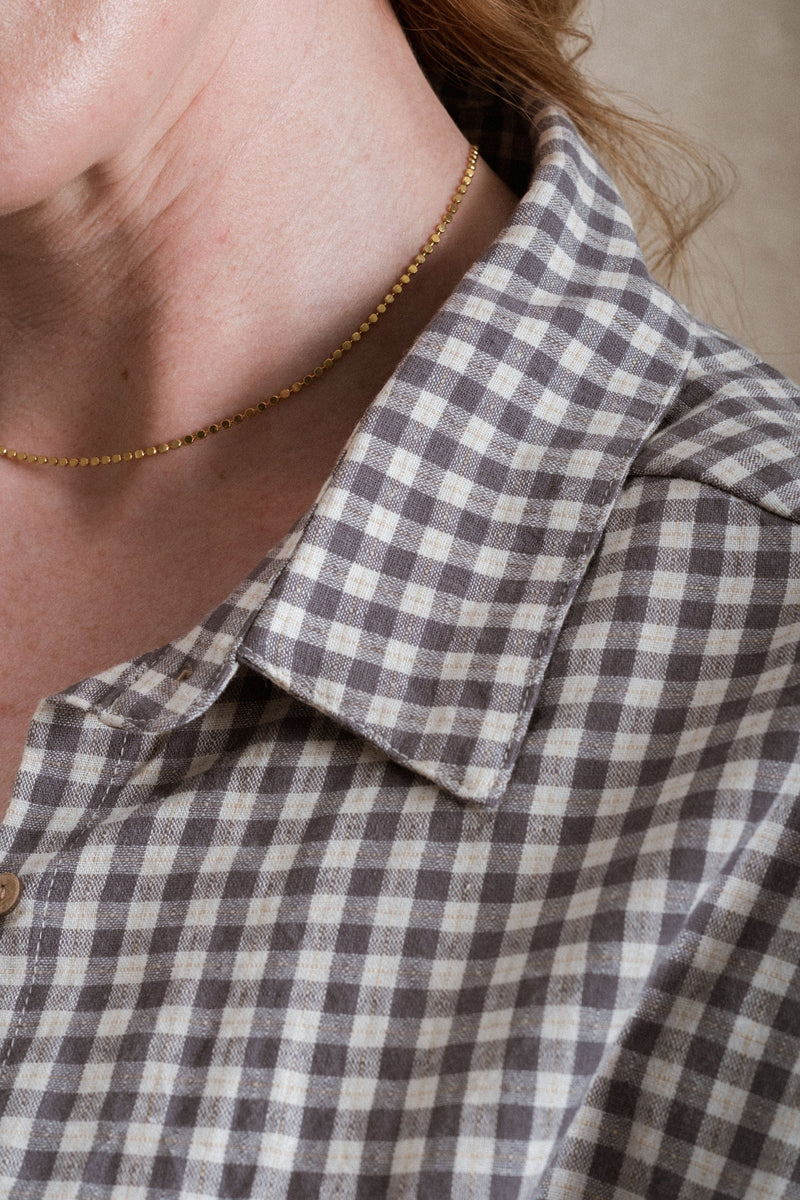 Buckner Button Down - Blue Grey Gingham