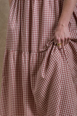 Everly Dress - Cranberry Gingham