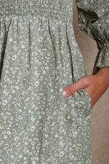 Gentry Dress - Sage Floral
