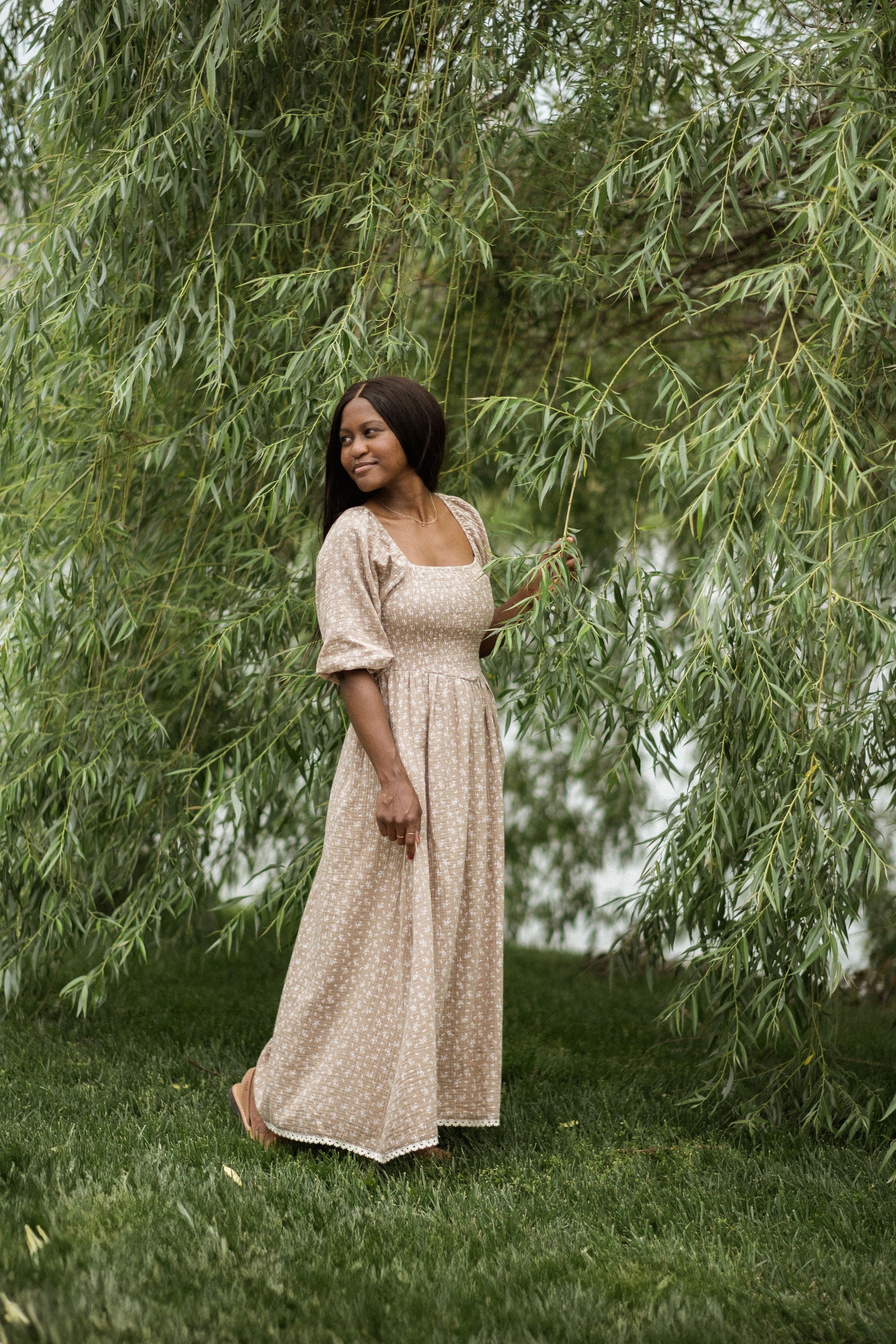 NOBLE 【LAURENCE BRAS ROSEWOODロングブラウス】 Loveland Dress - Brown Floral – Neuflora