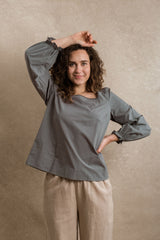 Evanston Blouse - Grey Blue
