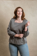 Evanston Blouse - Grey Blue