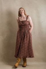 Windsor Dress - Burgundy Floral