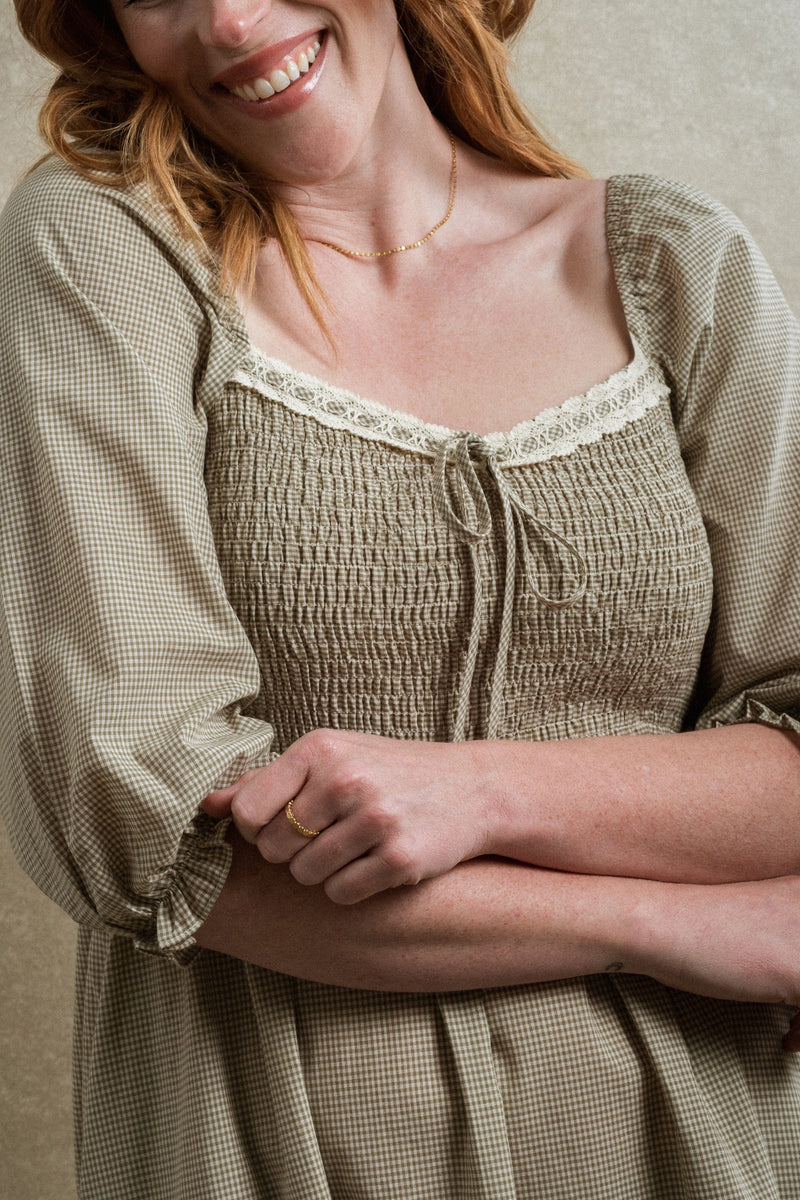 Dublin Dress - Green Gingham