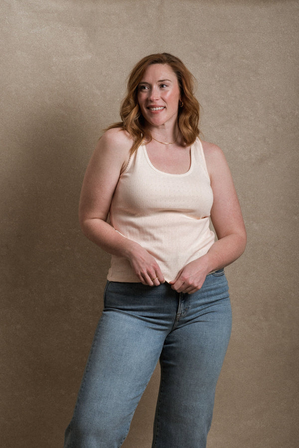 Mallory Tank - Cream Rose
