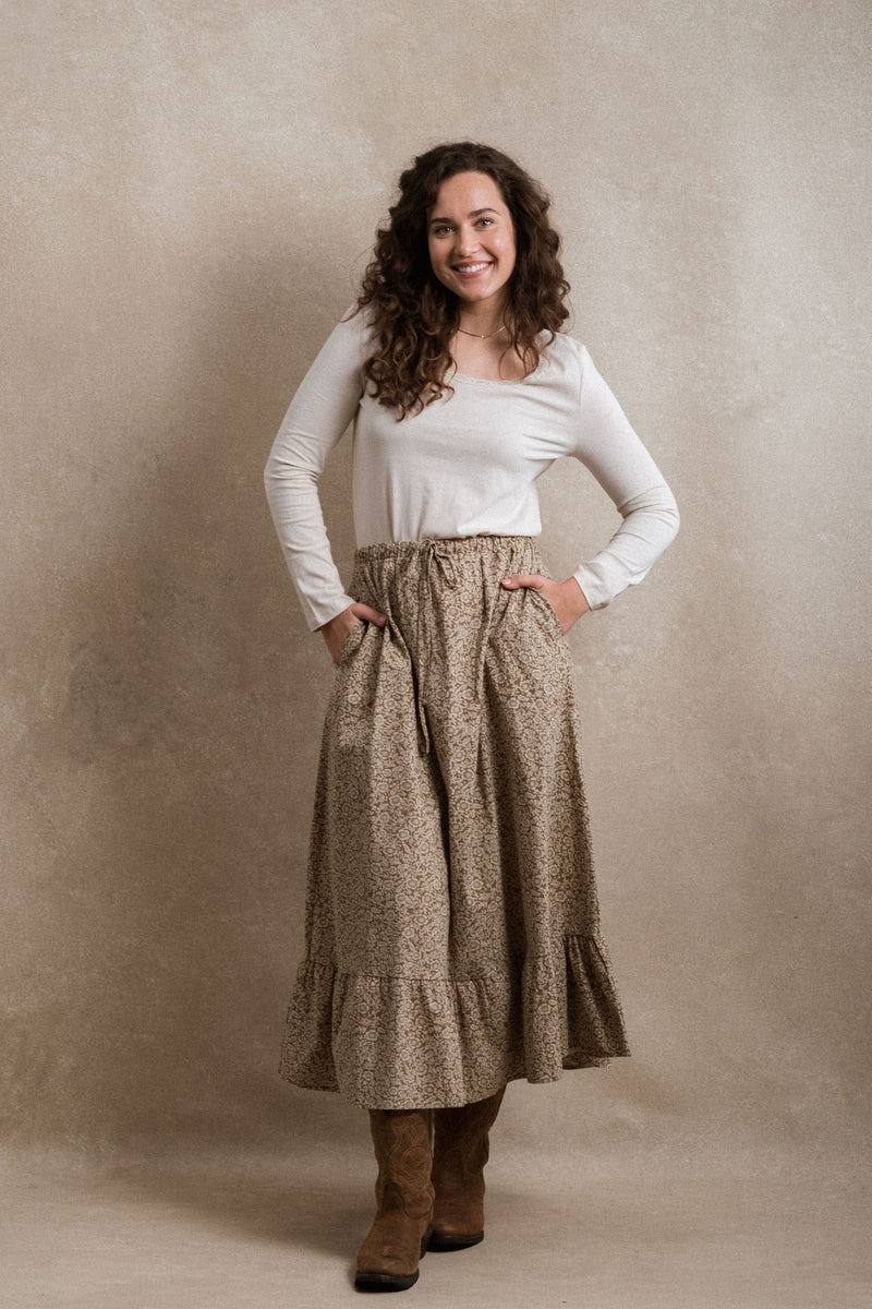 Florence Skirt - Brown Floral