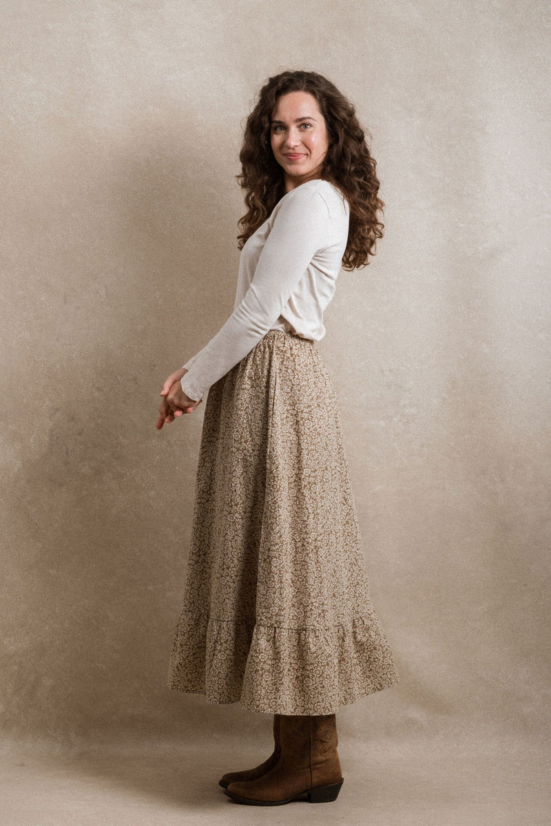 Florence Skirt - Brown Floral