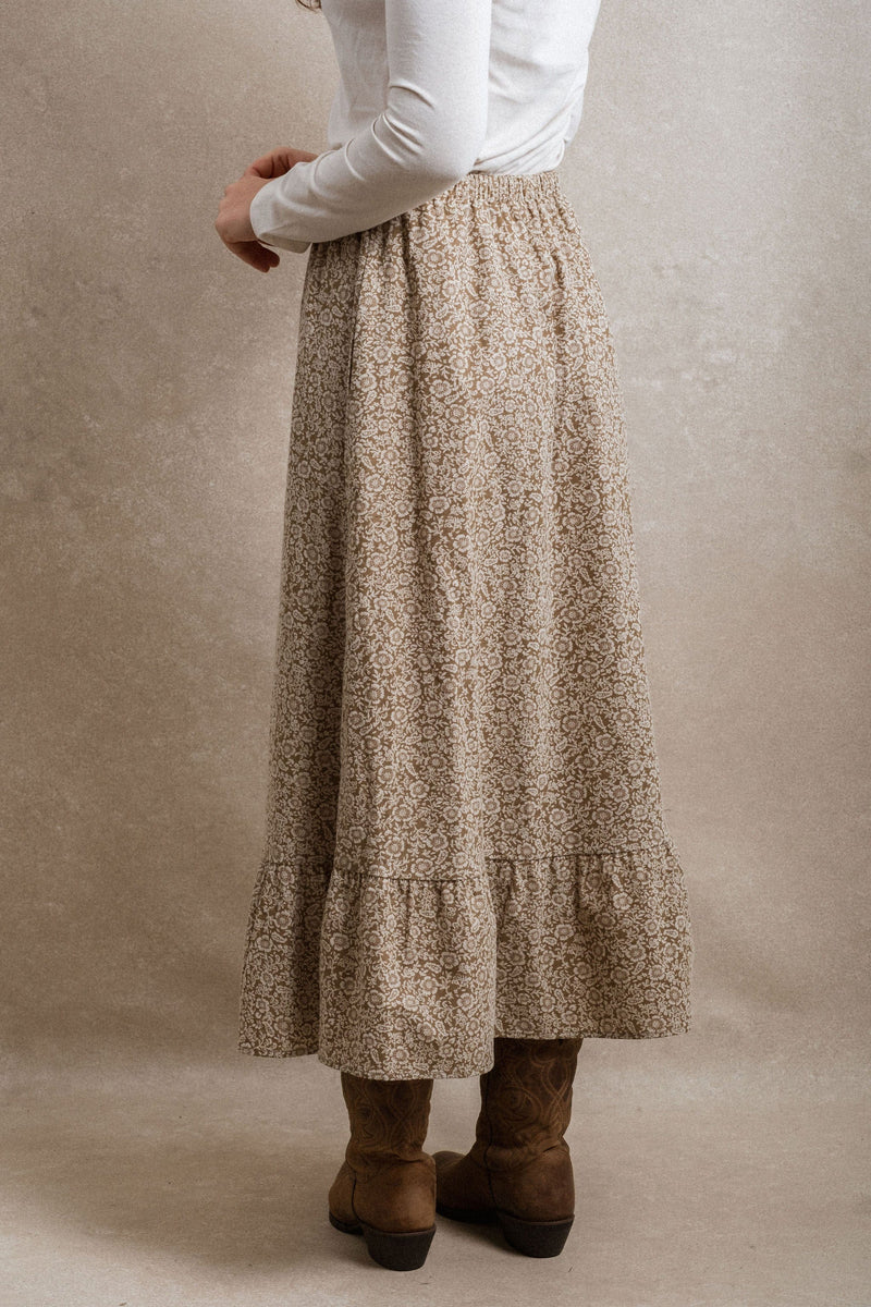 Florence Skirt - Brown Floral