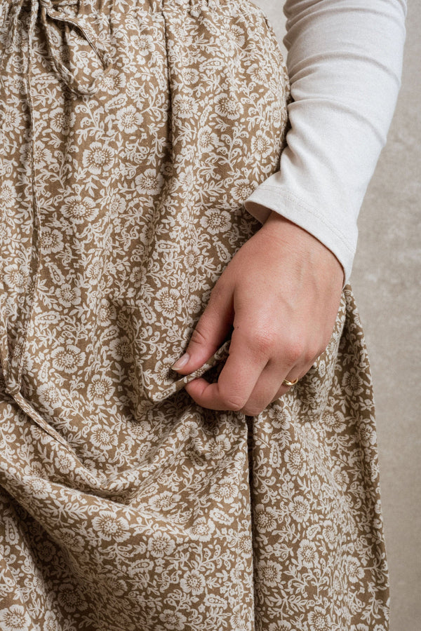 Florence Skirt - Brown Floral